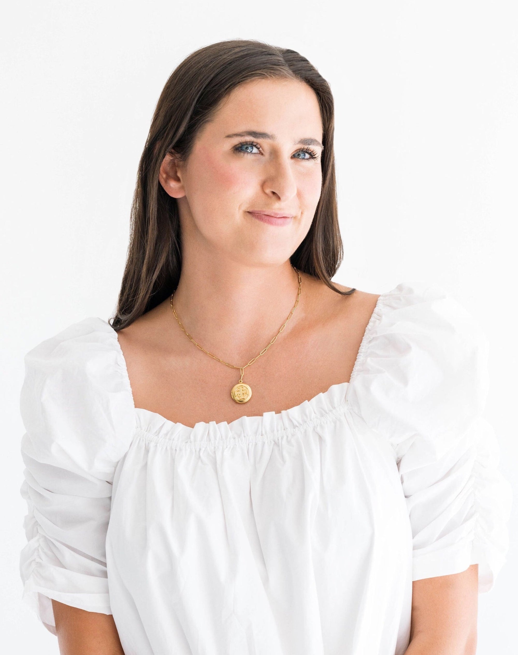 Jerusalem Cross Round Locket Necklace
